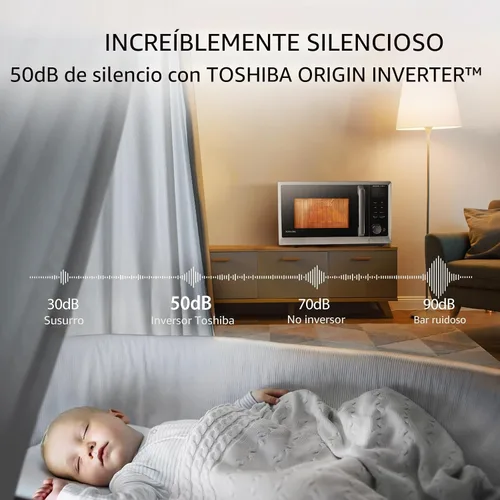 Vista 5 de TOSHIBA Combo de freidora de aire con horno de microondas inversor para encimera, serie MASTER, asado, convección, combinación rápida, incluso