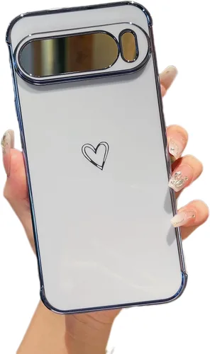Vista 73 de ZTOFERA Funda diseñada para Google Pixel 7a, bonito diseño de corazones de amor con borde chapado y protección de lente de cámara, para Google Pixel