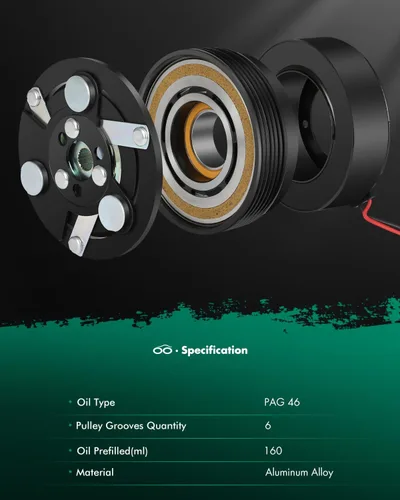 Vista 8 de SCITOO Embrague del compresor de CA para 2000-2006 apto para Audi TT para Volkswagen para Jetta 1.8L CO 1233JC