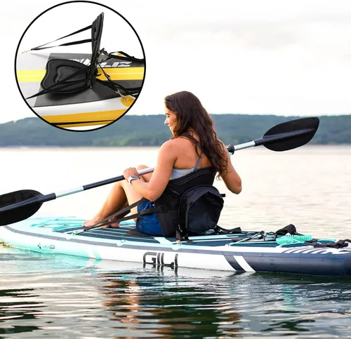 Vista 7 de HLOGREE Asientos de kayak: 1/2 pieza, cojín acolchado grueso con soporte de respaldo, compatible con canoa y Ocean Sup