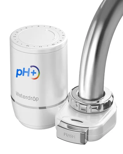 Vista 15 de [Alcalina] Filtro de agua Waterdrop para grifo del fregadero, recordatorio de vida del filtro, filtro de agua del grifo de 320 galones