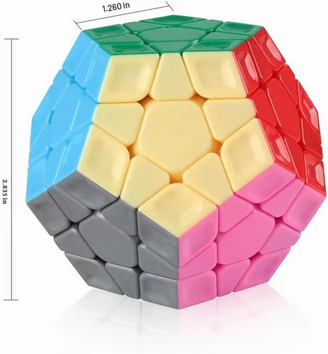 Vista 2 de D-FantiX Cyclone Boys 3x3 megaminx Pegatina Speed Cube pentagonal Dodecaedron Cube Puzzle Toy Pentagonal Brain Teaser Puzzles, Shape-Shifting