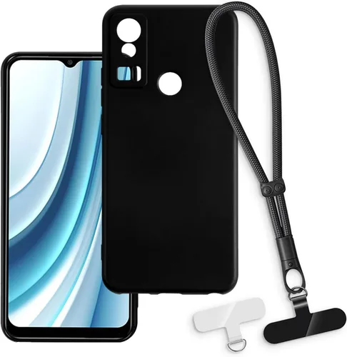 Vista 7 de Estuche y correa de muñeca para Lava Blaze Pro - transparente+negro Funda transparente + correa negra