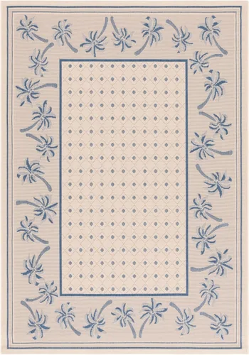 Vista 24 de SAFAVIEH Courtyard Collection - Alfombra de pasillo, 2 pies 3 pulgadas x 6 pies 7 pulgadas, color azul y marfil, no desprende pelusa y de fácil