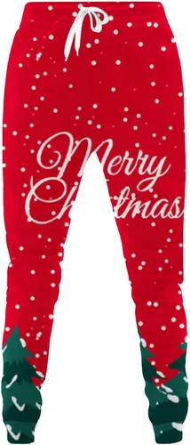 Vista 6 de Trajes navideños dos piezas para mujer, camisa estampada de Navidad, manga larga, pantalones con cordón, chándal para correr