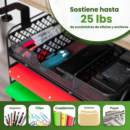Vista 4 de Organizador de archivos que se fija debajo del escritorio