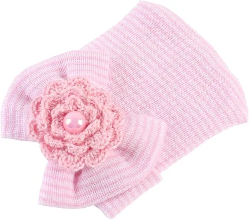 Vista 3 de Ever Fairy - Gorro para bebé recién nacido, gorro de bebé con lazo grande, diseño de nudo suave