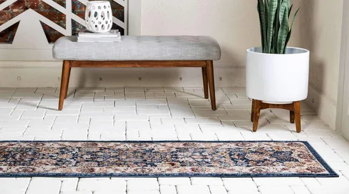 Vista 3 de Unique Loom Utopia Collection - Alfombra tradicional clásica de inspiración vintage con tonos cálidos, 2 x 6 pies 1 pulgada, color azul