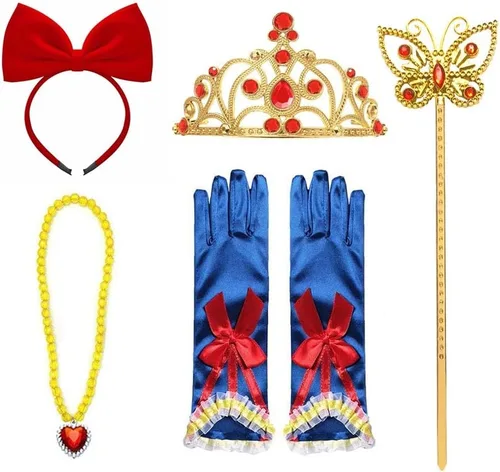 Vista 67 de HIHCBF Disfraz de princesa blanca como la nieve para niñas, cumpleaños, Navidad, Halloween, carnaval (con accesorios)