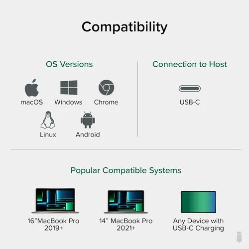 Vista 8 de Plugable Estación de acoplamiento USB 3.0 y USB-C de doble pantalla 4K con cargador de repuesto de 140 W y cable Thunderbolt 4 de 240 W