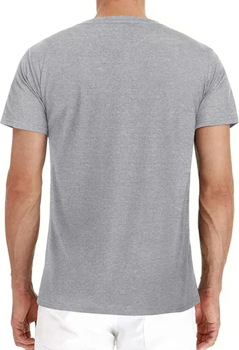 Vista 2 de Fastkoala Camiseta de manga corta Henley para hombre, estilo casual, con botones, básica, con bolsillo