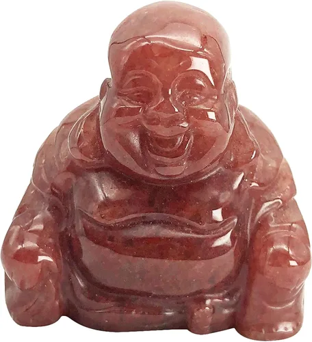 Vista 13 de Estatua de Buda feliz de Maitreya de piedra tallada a mano, escultura de bolsillo de cristal curativo, decoración de 1.5 pulgadas de alto, obsidiana