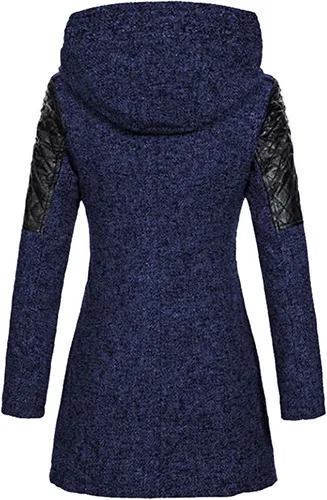 Vista 3 de Sudadera con capucha para mujer, abrigos manga larga, chaqueta polar cremallera completa, abrigo, moda invierno