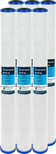 Vista 28 de SpiroPure SP-CBR2-5 Cartucho de filtro de agua de bloque de carbono con carcasa de coco certificado NSF de 5x2.5 0.5 micrones CBC-5 155169-43