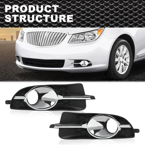 Vista 7 de CNNELL Cubierta de bisel de lámpara antiniebla compatible con Buick Lacrosse 2010 2011 2012 2013 /Compatible con Buick Allure 2010 antiniebla