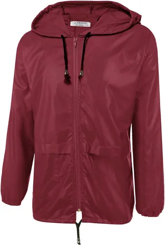 Vista 2 de COOFANDY Chaqueta impermeable plegable para hombre impermeable con capucha ligera clásica para ciclismo
