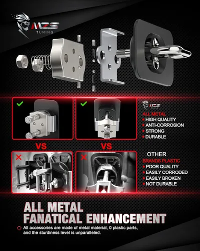 Vista 3 de MZS Anclajes de amarre, anillo en D retráctil compatible con F150 1998-2022 2017-2021 F250 y F350 Super Duty Raptor 2017-2019 - Todo metal, lado