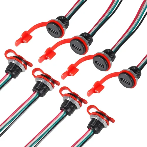 Vista 20 de 8 piezas de placa desnuda tipo C Chasis hembra impermeable 2P cable de soldadura tipo USB C Cable de extensión Cable de alimentación USB-C enchufe a
