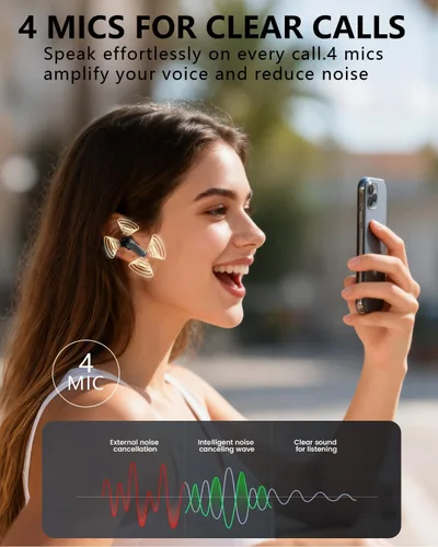 Vista 5 de Auriculares inalámbricos con cancelación activa de ruido, batería de larga duración de 140 horas Bluetooth 5.4, emparejamiento multidispositivo