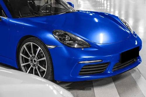 Vista 8 de 2 unidades de 4 x 8 pulgadas (3.9 in x 7.9 in) de muestra brillante metálico azul real brillante vinilo adhesivo auto auto hoja película película