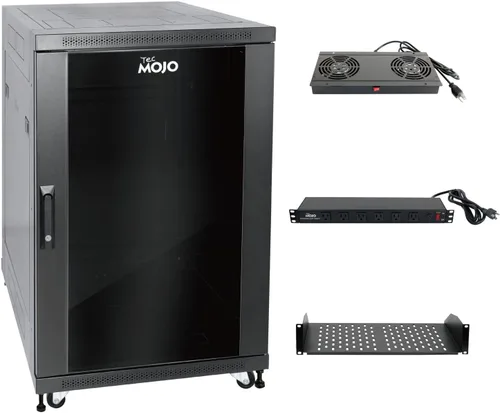 Vista 13 de Tecmojo Gabinete de rack de red, estante de servidor de 27U, profundidad de 23.6 pulgadas, soporta hasta 1800 libras, gabinete con cerradura
