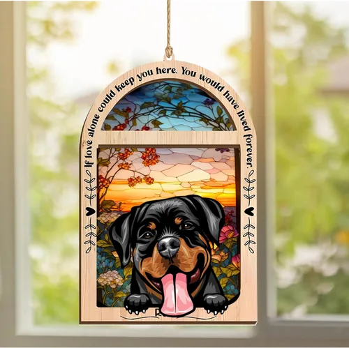 Vista 26 de LOVELYPOD Adorno de Navidad personalizado de sabueso afgano, atrapasoles con nombre, regalos de pérdida de mascotas, regalos para amantes