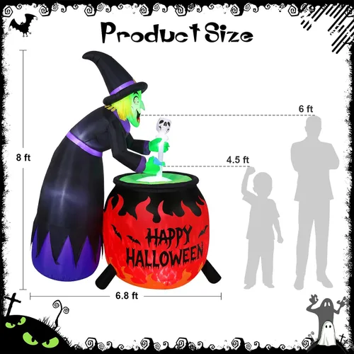 Vista 2 de Luxspire Inflables inflables de Halloween para exteriores de 8 pies Multicolor