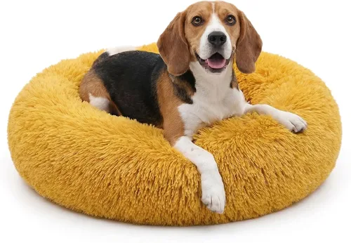Vista 63 de Cama para perros pequeños, cama calmante para perros pequeños, antiansiedad, cama para cachorros, lavable a máquina, esponjosa, de lujo Verde militar