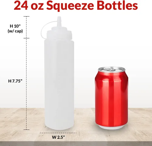Vista 3 de Reli. Botellas de plástico para apretar, 24 onzas, paquete de 10
