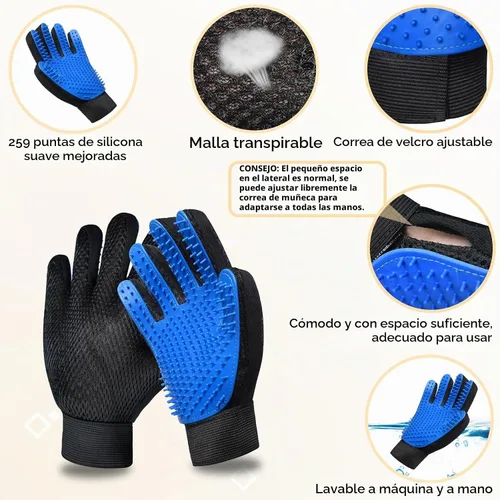 Vista 5 de Cepillo para guantes de aseo para gatos, paquete de 2, herramienta para quitar el pelo de mascotas