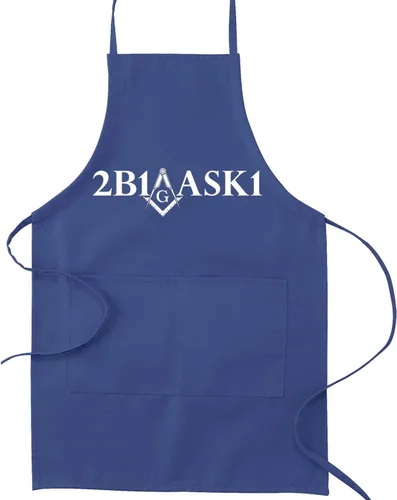 Vista 3 de 2B1ASK1 Square & Compass Masonic Cooking Kitchen Delantal - [Negro]