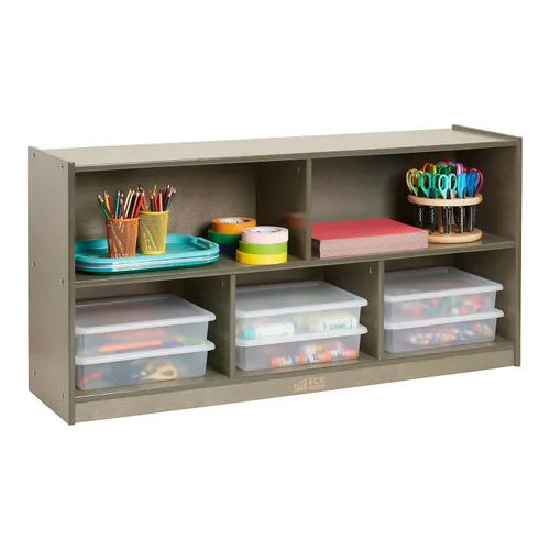 Vista 11 de ECR4Kids Gabinete de almacenamiento móvil de 5 compartimentos, para niños pequeños, mobiliario para aulas, Gris lavado