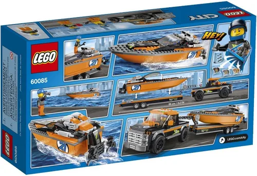 Vista 8 de LEGO City Vehículos grandes con lancha motora, juguete para construir
