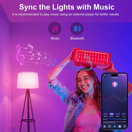 Vista 3 de FRIDEKO HOME Bombillas inteligentes – Bombilla LED regulable que cambia de color para el hogar, funciona con sincronización de música Bluetooth