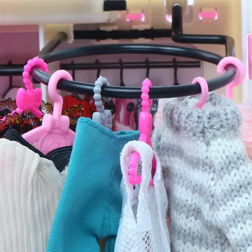Vista 4 de 80 piezas de ganchos de plástico accesorios para muñeca de 11.5 pulgadas vestido vestido
