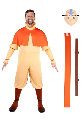 Vista 2 de Disfraz Deluxe para Hombre de Aang, el Último Maestro Aire Multicolor