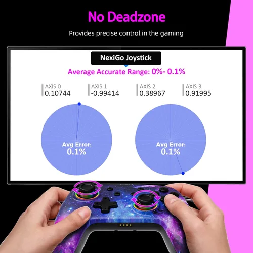 Vista 2 de NexiGo Controller (Gen 2) for SwitchSwitch LiteOLED, Bluetooth Controllers for Nintendo Switch with Vibration, Motion, Turbo and LED Light