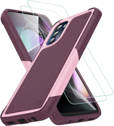 Vista 18 de Jeylly Funda para Motorola G Power 5G (2023) con 2PCS protectores de pantalla de vidrio, protección resistente de plástico duro+parachoques