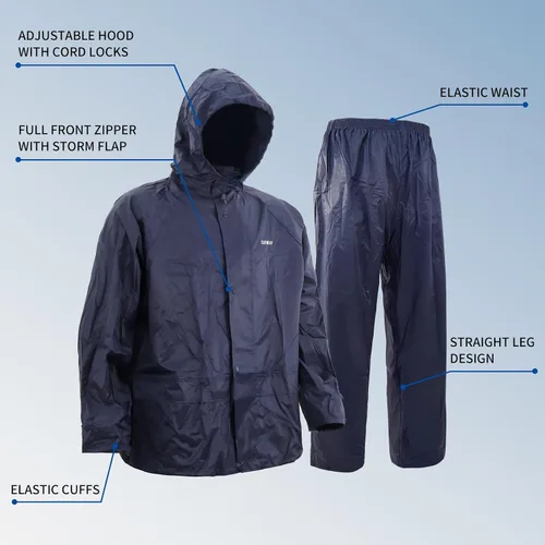Vista 4 de Traje impermeable al aire libre impermeable transpirable alto rendimiento duradero lluvia Gear chaqueta con capucha