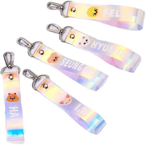 Vista 3 de KPOP Stray Kids Merch SKZOO - Llavero para teléfono láser, bolsa de PVC, colgante para niños, llavero callejero HAN HYUNJIN Felix Accesorios