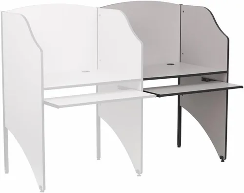 Vista 4 de Flash Furniture Jordan - Carrel de estudio complementario en acabado gris nebulosa