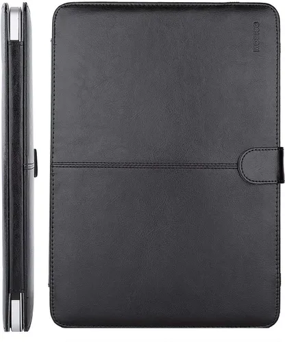 Vista 6 de Mosiso Funda para Laptop estilo libro de cuero sintético para MacBook Air de 13 pulgadas, Negro