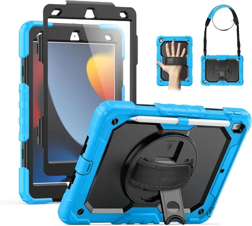 Vista 28 de SEYMAC Funda para iPad de 9ª/8ª/7ª Generación Estuche 10.2" 2021-2019, Funda Protectora de Cuerpo Completo Resistente a Prueba de Golpes de Servicio