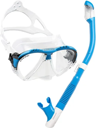 Vista 7 de Cressi Juego de esnórquel para adultos Máscara y snorkel Máscara de silicona cómoda de primera calidad Snorkel superior seco Diseñado