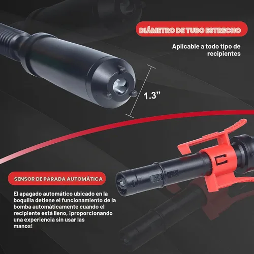 Vista 6 de Bomba de transferencia de combustible automática con sensor de parada automática (2.4 GPM), manguera de ingreso flexible se adapta a la mayoría