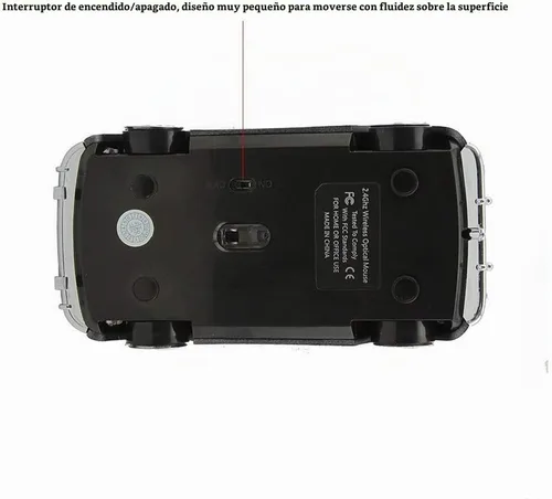 Vista 6 de VW Beetle Wireless Sports Car Shape Mouse Mouse Computadora Portátil PC Ratón óptico 2.4GHz Nano USB AAA Batería Energía Brillante Superficie LED