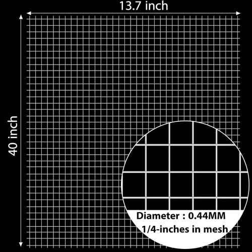 Vista 2 de SATINIOR 2 láminas de 13.7 x 40 pulgadas de malla de alambre para gallinero, rollo de malla metálica, tela metálica pequeña galvanizada soldada