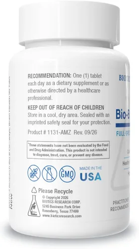 Vista 3 de BIOTICS Research Bio B Complex Complejo B de alta potencia con folato y vitaminas B2, B6 y B12 para la producción de energía. Apoya la función