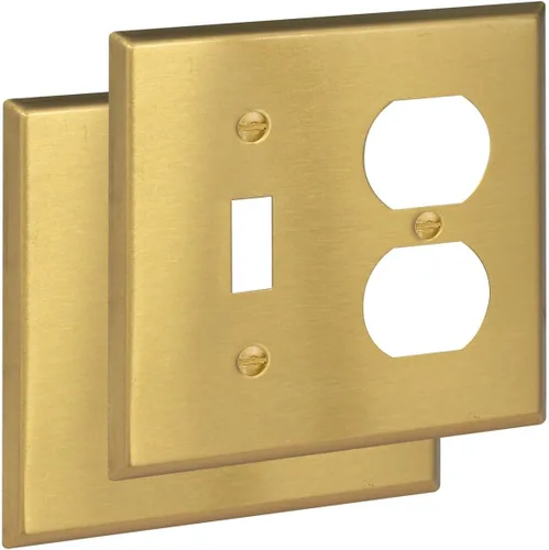 Vista 11 de Rio Salto Placa de pared de metal dorado en latón Placa de salida en blanco Cubierta para tomas de corriente no utilizadas Interruptor de pared de 1