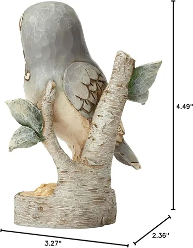 Vista 3 de Enesco 4056970 Jim Shore Heartwood Creek - Figura de resina de piedra de búho del bosque blanco en rama, 4.49 pulgadas, gris